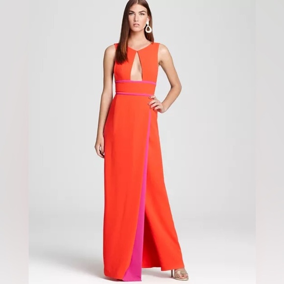 BCBGMaxAzria Dresses & Skirts - BCBGMaxAzria Vibrant Orange and Purple Maxi Dress